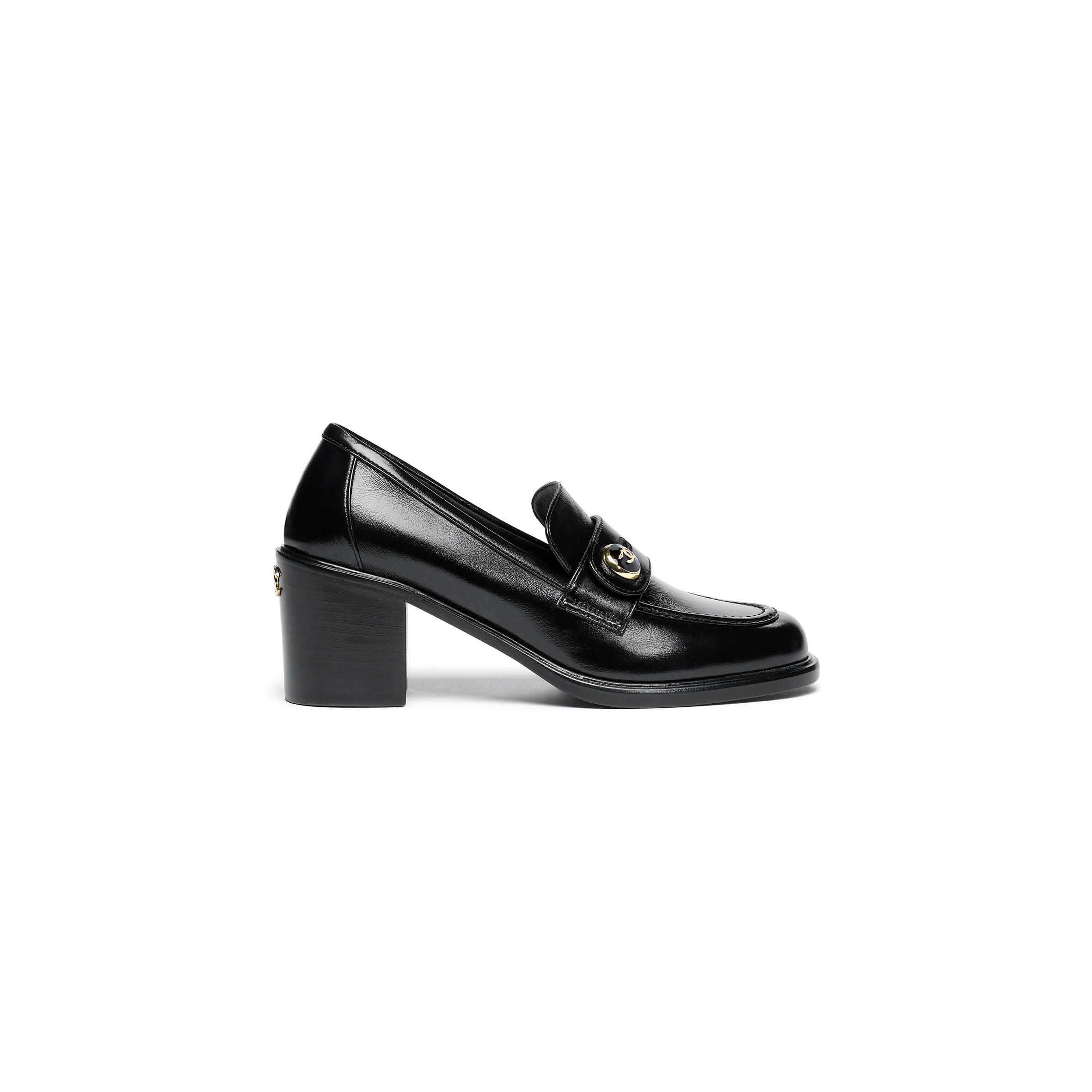 Ch**el moccasins shiny calfskin black